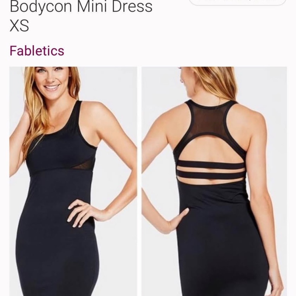 Fabletics Black Backless Bodycon Dress